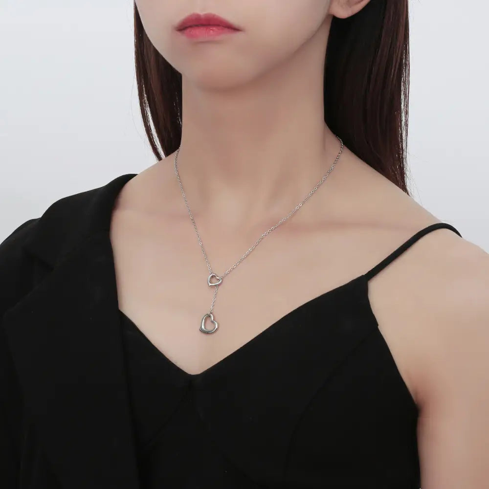 Stainless Steel Heart Necklace for Women Daily Wear Fashion Jewelry