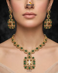 Square Bold Stone Necklace Set