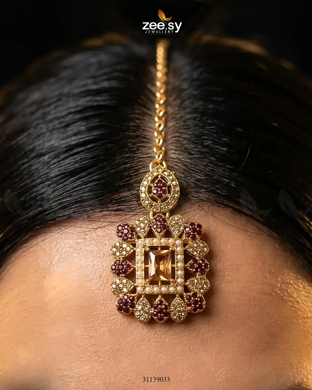 Square Bold Stone Necklace Set