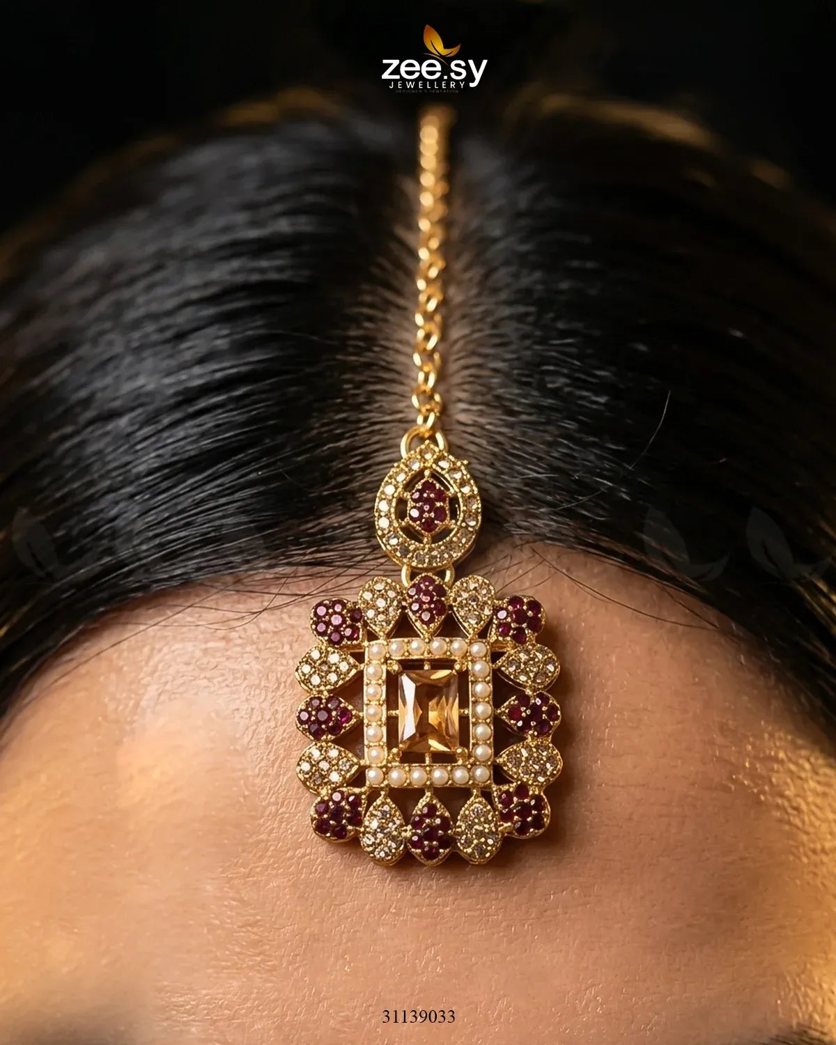 Square Bold Stone Necklace Set